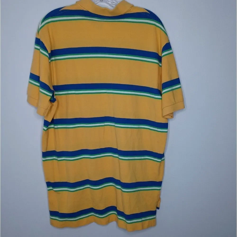 Polo Ralph Lauren yellow striped polo shirt size large